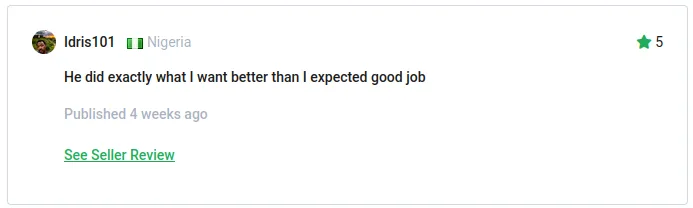 Client review proof screenshot